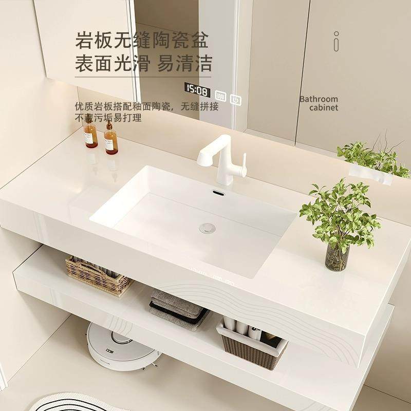 酒店风层无间漱172缝浴室柜陶瓷一体双盆卫生洗台浴室柜岩板台面,家装主材,浴室柜,淘宝优惠券,粉丝福利购,淘宝优惠卷