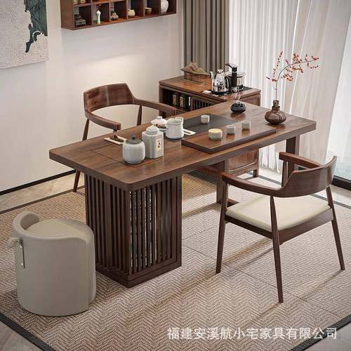 新式实木EPI办茶桌功泡夫茶桌茶台简约家用办公室会客接待桌公桌