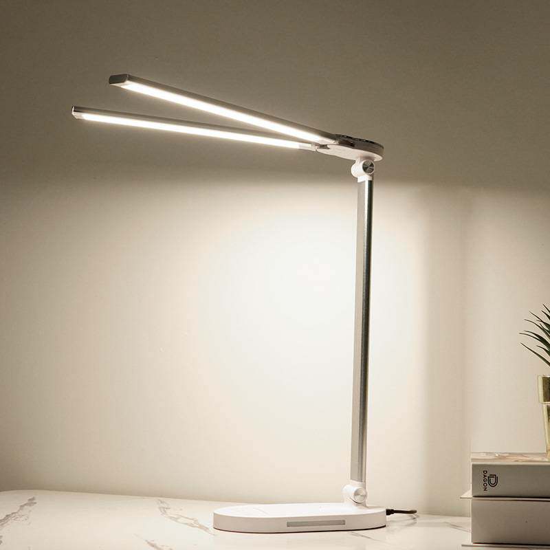 爆款源头双头台灯折叠智能充电无线充电学习阅读台灯钢琴护眼台灯