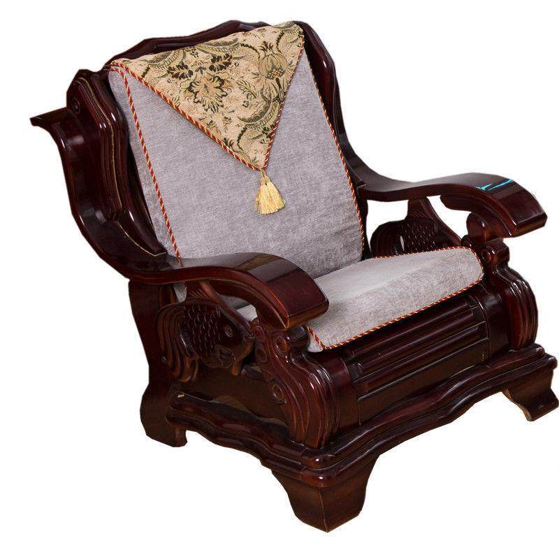 经典披肩质款组00101660雪尼老式木沙发垫子单坐合红实木尔椅垫带