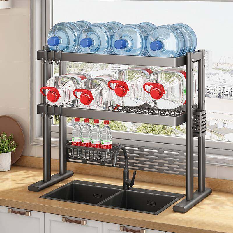 厨房水槽置物沥架台面收纳架碗盘多功能洗碗架水池上放碗碟1架水