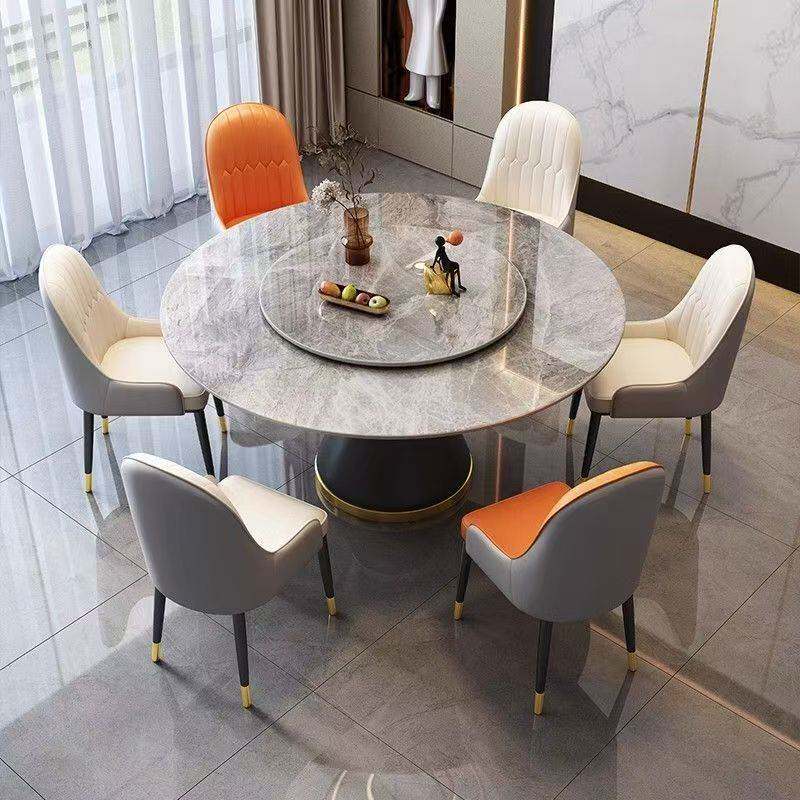 酒店圆形餐桌椅新款大圆桌客厅家用人饭桌餐厅岩板商用饭店桌餐桌