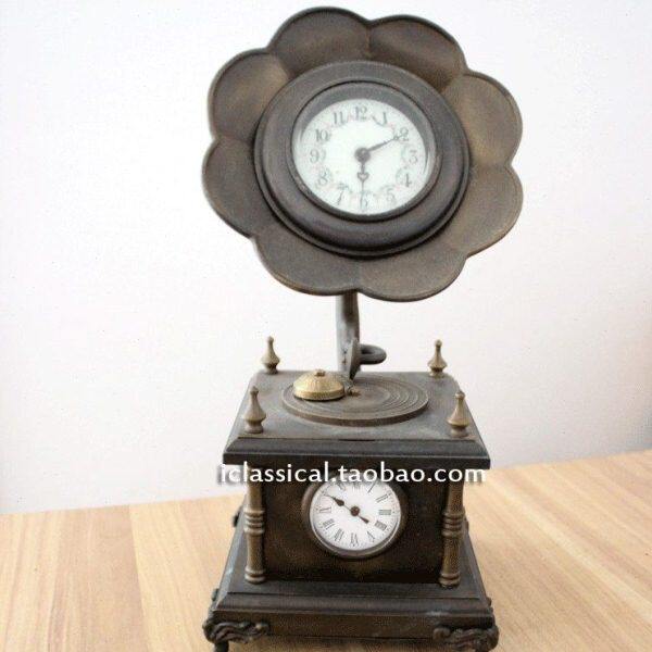 古典钟表 欧式钟表 仿古钟表 纯铜留声机钟表