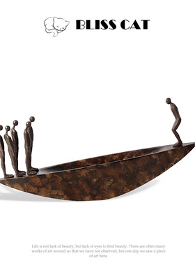 新中式软装平衡金属n雕塑摆件样板房售楼处民宿玄关书柜艺术装饰