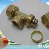 铝塑管太阳能管卡套式 铜接头 内牙铜三通T1216X1 铝塑管接头