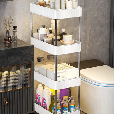 卫生间置物架浴室夹缝落地可移动小推车厕所洗手间洗漱台收纳架子