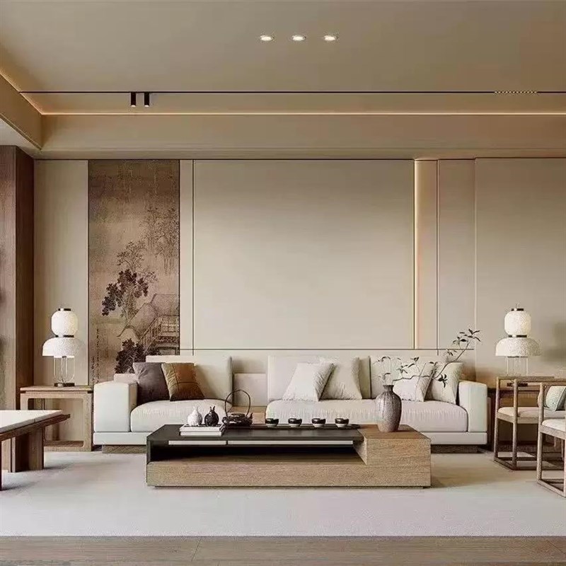 中古风国画客厅背景墙纸国风中y式墙布茶室宋氏美学玄关休园图壁