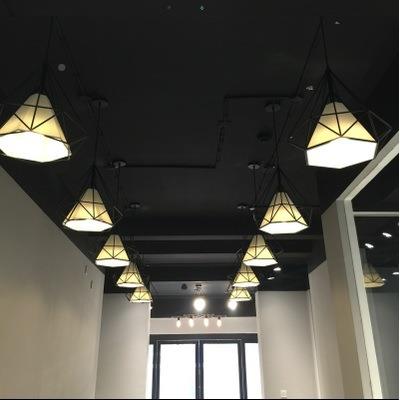 美式复YJ007工古业铁艺鸟笼钻石吊灯现代北欧创意风艺术餐酒吧书