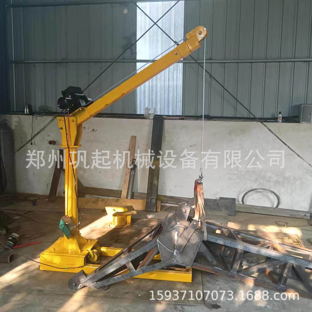 1吨车载小吊机小型随车吊收废品树木专用电动液压小吊机电动绞盘