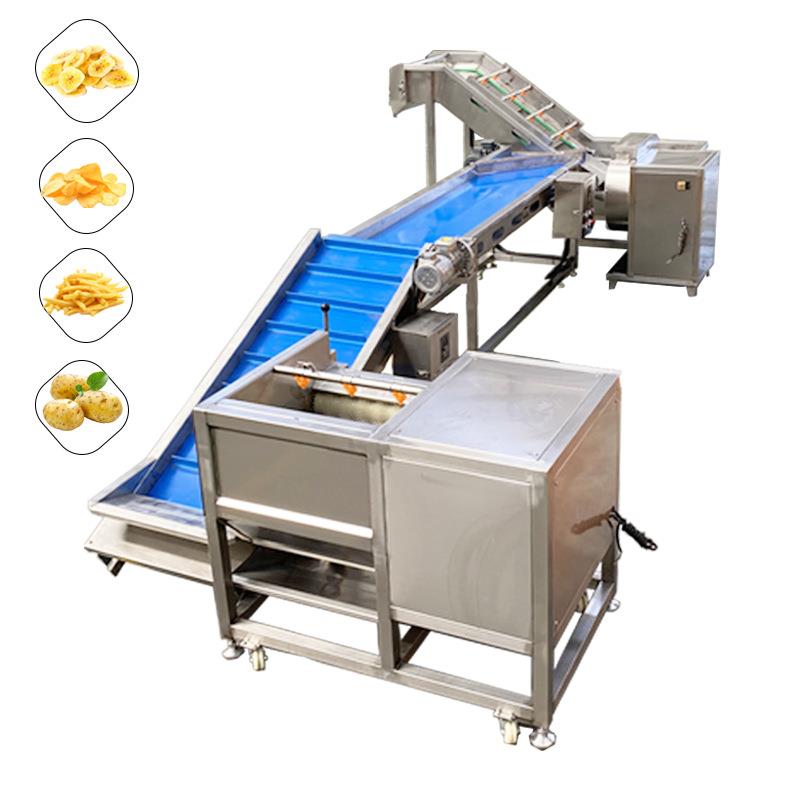 厂家供应薯片生产流水线冷冻薯条成套加工设备红薯片香蕉片油炸机
