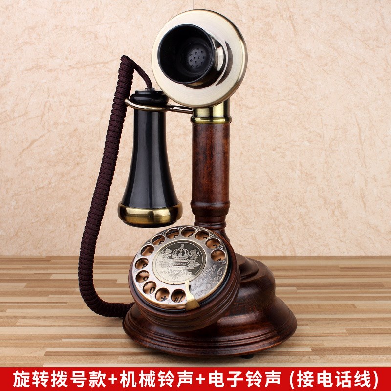 欧式复古仿古无线插卡座机老式转盘联通电信固话老人家用电话机