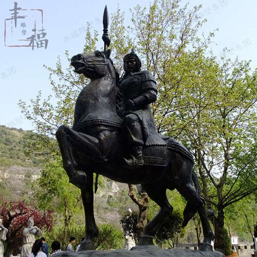 铸铜古代人物将军雕塑 公园工艺品摆件 大型广场武士骑马人物铜雕
