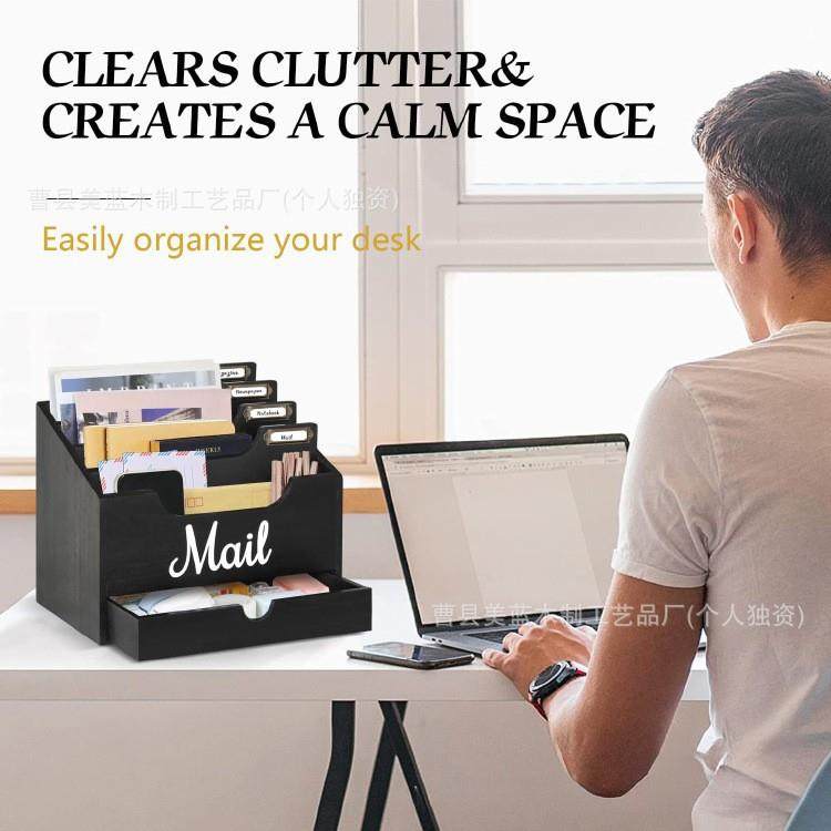 跨境木质桌面收架面文件资料整理架公室纳桌书桌整理-盒办文件架,收纳整理,首饰盒,淘宝优惠券,粉丝福利购,淘宝优惠卷