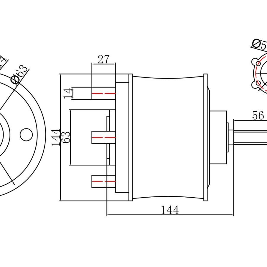 1-6寸100N.m外机挂毂电无刷有齿单边轴低轮1速大577扭矩电机手推