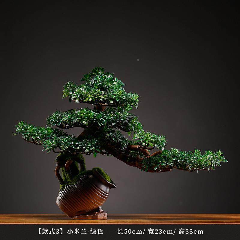仿真迎客松摆件物盆绿植盆栽客厅电视柜玄关办植公室饰品65556558