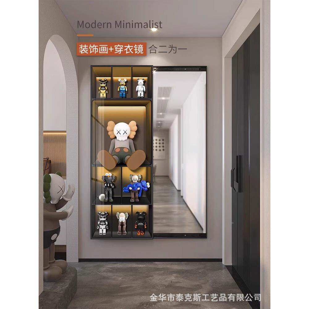kaws现代轻奢全身挂画走廊玄关镜画厅过道客隐FDV形美试衣镜装观