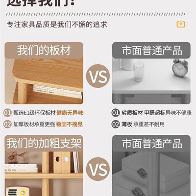 R5H桌RLM面书架置物架层木桌质办公室上转多角书收桌纳架