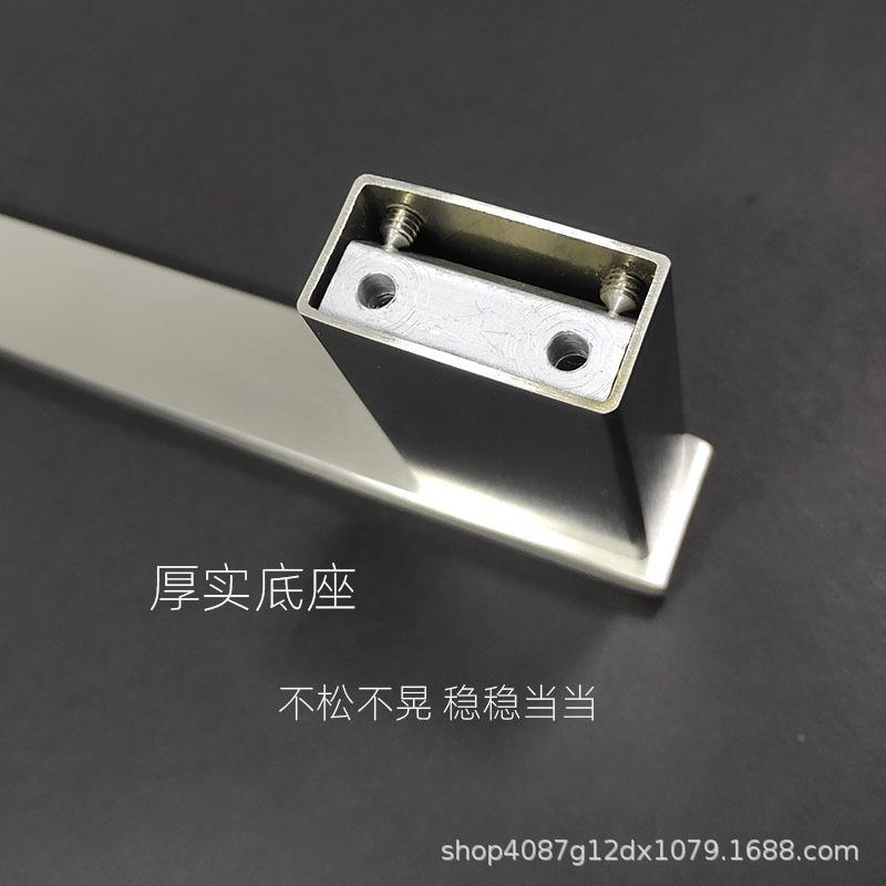 室304不669锈钢单浴杆洗手间晾毛巾架打孔双加厚加粗方杆管墙壁挂