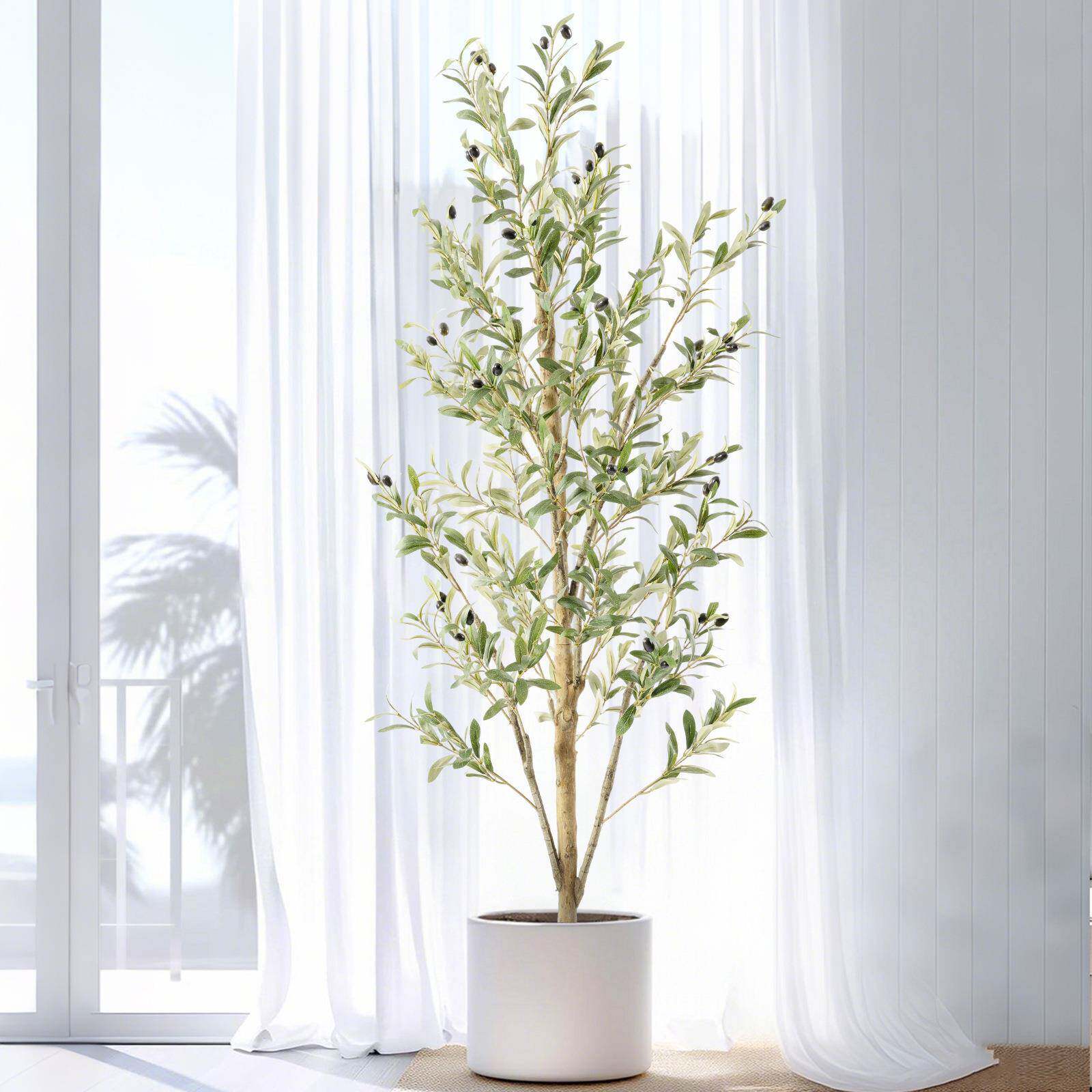 仿真绿橄植榄大橄榄树系型绿景化工树程装饰盆栽人造观假植物橱窗