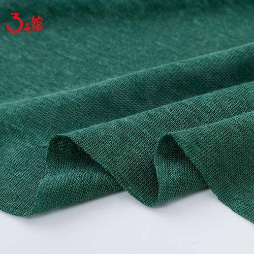 纯亚亚麻针织布料170gT亚麻面料夏季麻恤服装面料亚麻针织XOQ汗布