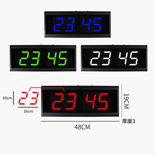 现约代简4819时分ED数字钟大数创字客厅意挂钟L办公室个性 万年历