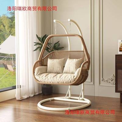新INX款吊篮麻花藤条千阳台子室内秋椅休懒人家用摇摇椅闲吊椅