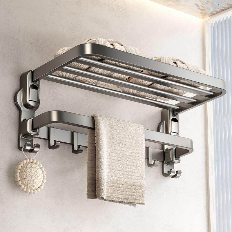 盘免折ILC叠毛巾架卫生间打孔浴巾架子浴室物置架一吸体毛巾杆,家装主材,智能毛巾架/浴巾架,淘宝优惠券,粉丝福利购,淘宝优惠卷