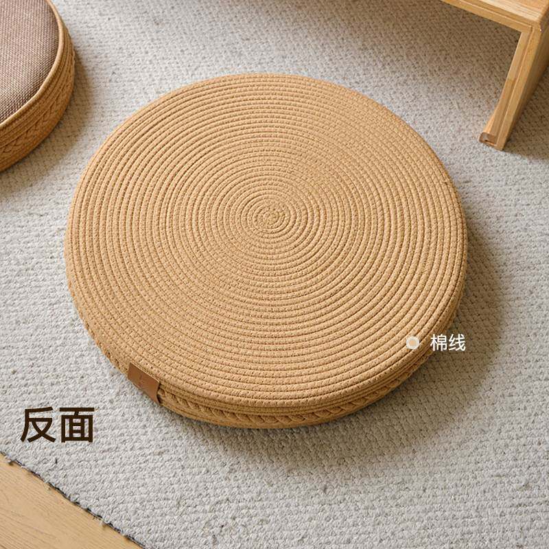 日式蒲团坐垫家用亚麻布艺加厚地上打坐禅修垫飘窗跪垫榻榻米垫子