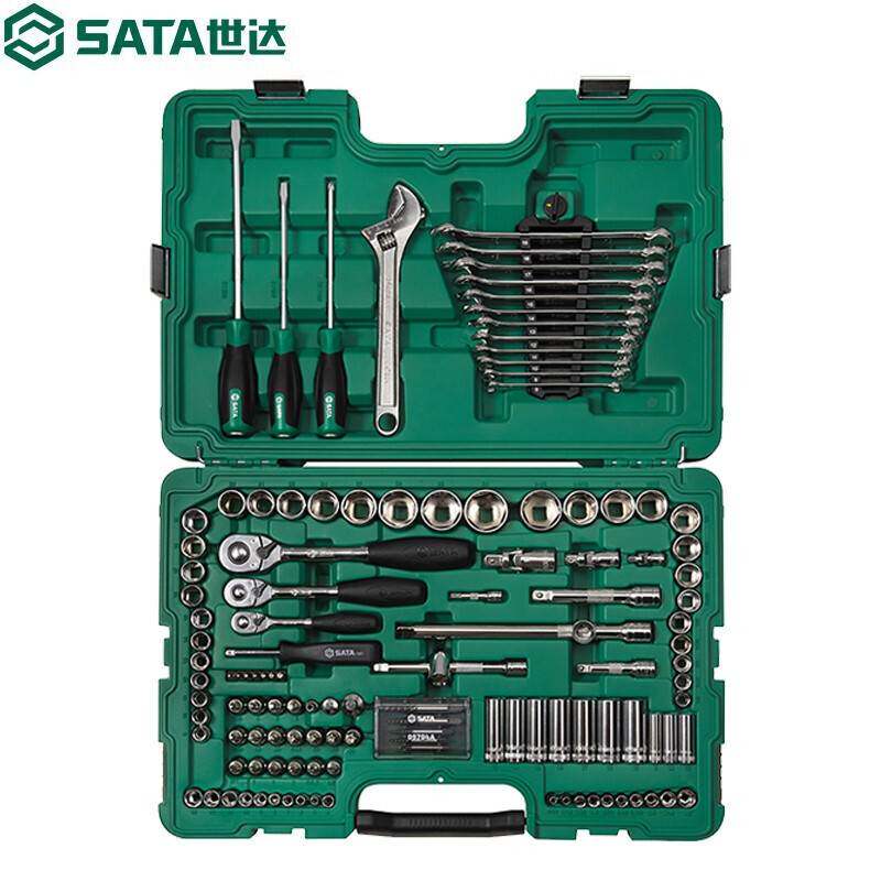 世达（SATA）124件公英制套筒扳手小飞中飞大飞汽修套装09014重型
