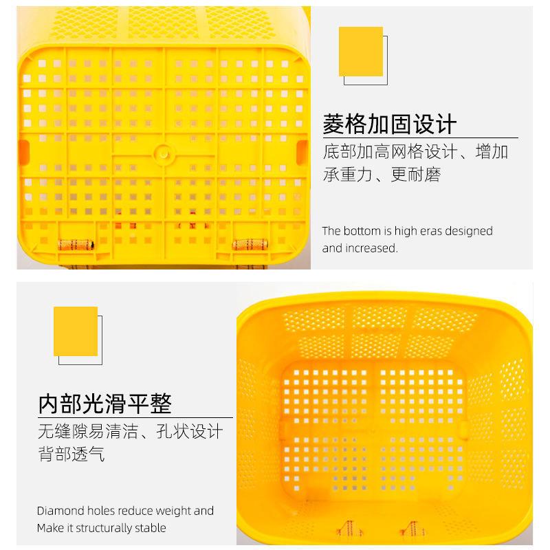 编仿竹编塑料背篓镂黄色空家果用户外胶背仿竹编塑篼织收纳蔬篮储