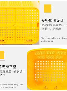 编仿竹编塑料背篓镂黄色空家果用户外胶背仿竹编塑篼织收纳蔬篮储