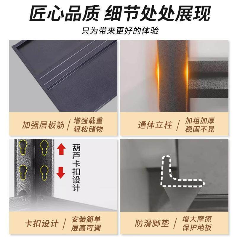 家用货架置架多层落地藏阳物UVX台杂式物间储行李箱收纳下空角钢