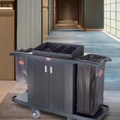 料客房务车房口车清561洁车保洁布草服车工手推车作车塑静音轮