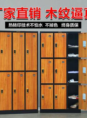 木铁加纹更衣柜木厚皮柜钢制仿储物柜健身房员工宿94743舍衣柜