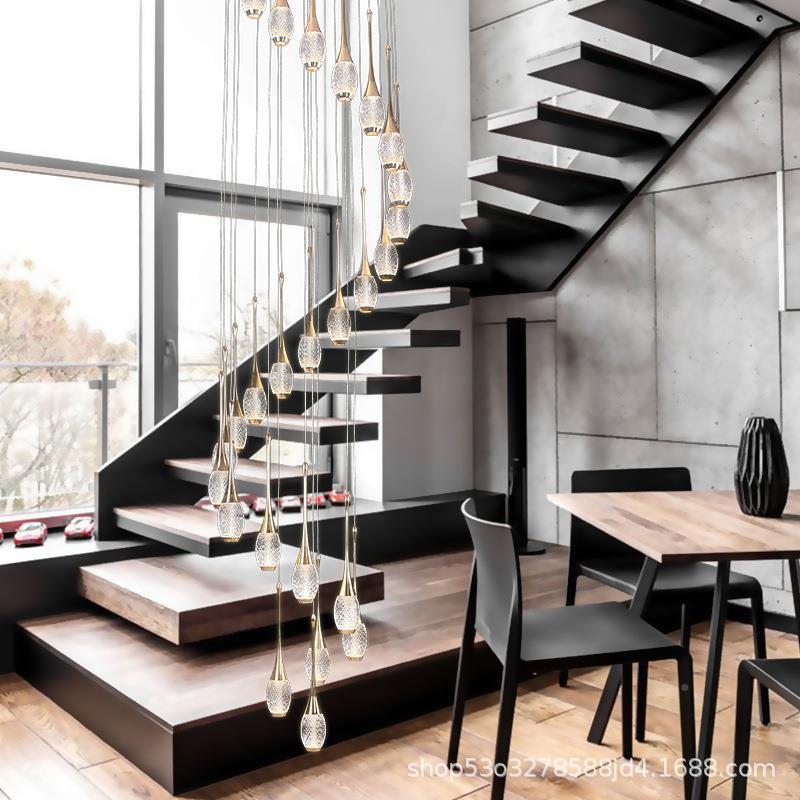 楼AMJ-029梯长吊寓灯别墅旋转loft公挑客高厅梯间灯复式楼楼中楼