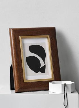 复办古实木相框6寸7寸摆台公床头柜桌式OUC面装饰品摆件室欧家居