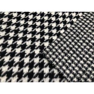 千鸟格料双面尼格子布千鸟格料布面呢绒粗纺面料VCF呢毛呢料景帆