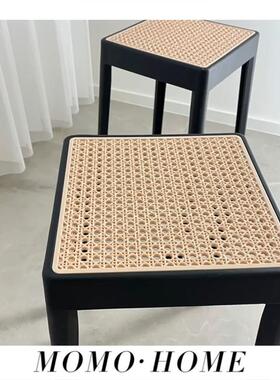 【买餐二家送一方】CC1K2304简约仿藤编可叠放凳子用成人板凳桌椅