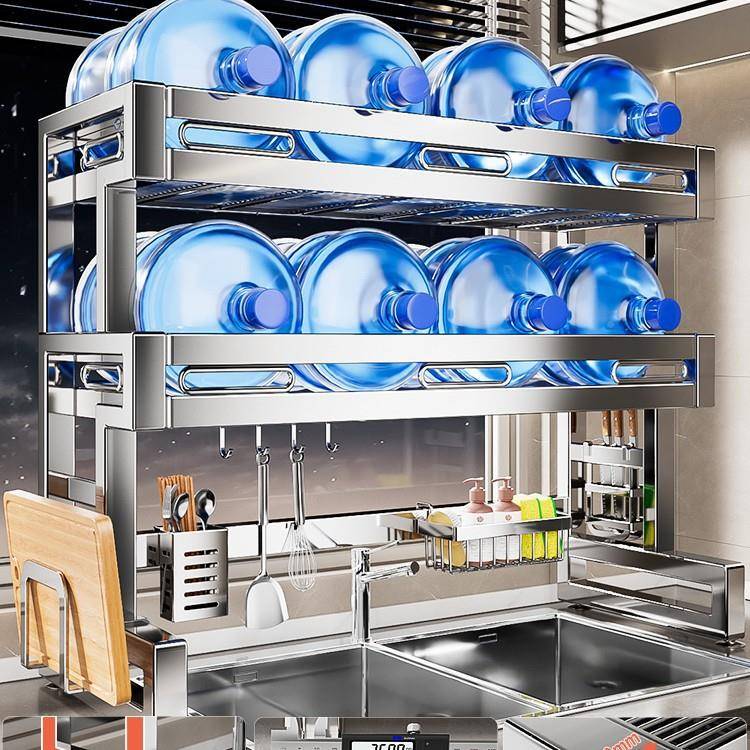 放水池功能架洗碗ltao1020槽钢不锈碗盘沥水厨房水槽置物多架收纳