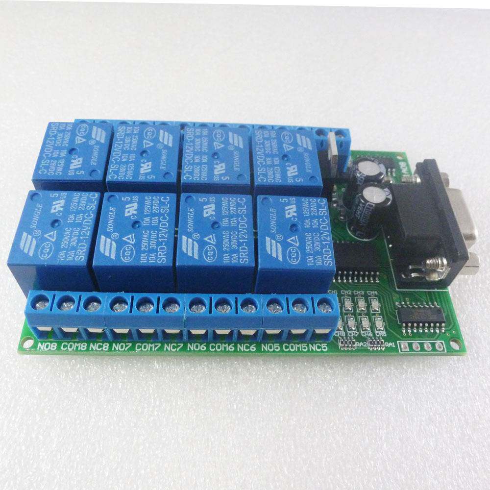 8通道DB9接口RS232继电器串口远程遥控开关 控制车库汽车电机马达