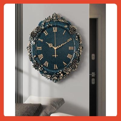 ?表欧式挂钟装饰Fh(^l#g^静音客厅表石挂英钟钟卧室大气墙时挂尚