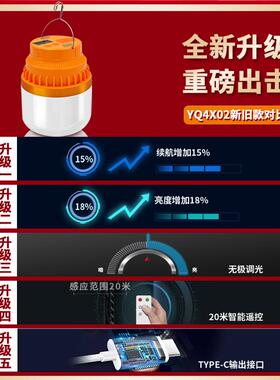 充电照明灯户外露营用停电应YQ4207灯动式le移d家地摊灯泡夜市急