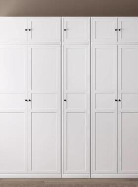 家用卧衣柜0钢制落BL4-30铁皮柜白色玻室璃门8cm宽衣橱铁艺地置物储物柜