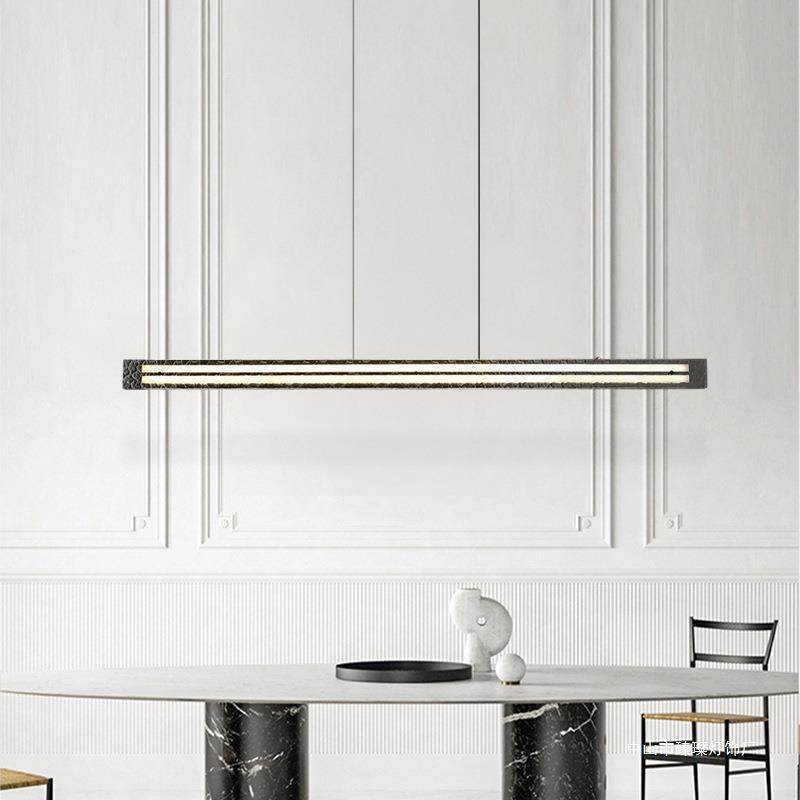 设意极式简长条水纹玻璃餐厅吊灯轻奢154创意计师吧岛台台办公室