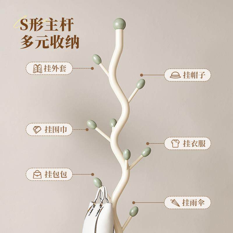 可移客厅动单杆挂落地卧室新S树杈法衣式衣架床边岩板衣帽架架树