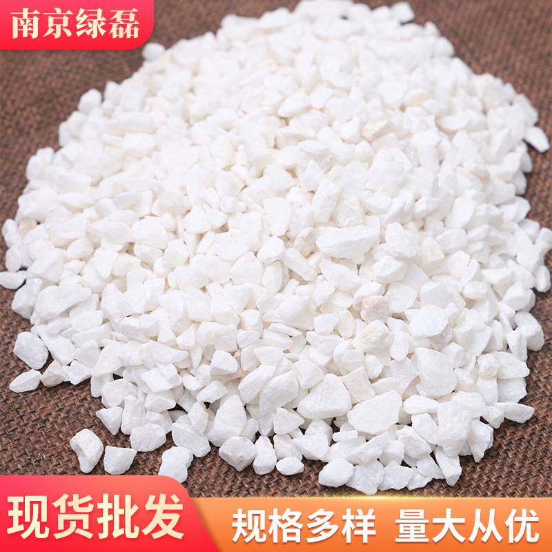 白色鹅卵石雪花白 多肉盆栽铺面机制白石子 鱼缸造景水池垫底石头
