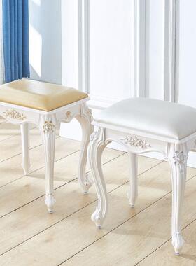 式美式梳妆凳子化妆凳软小方凳家用URK欧椅公主台卧室包美甲凳古
