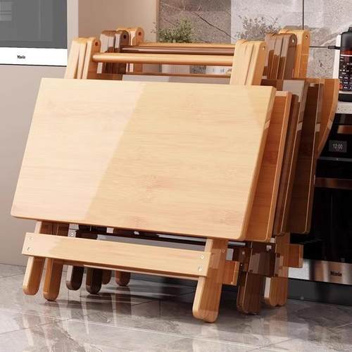 家直销现货直发楠竹折子叠桌厂方小ZDZ-WSQ-桌户型实木阳台饭桌折