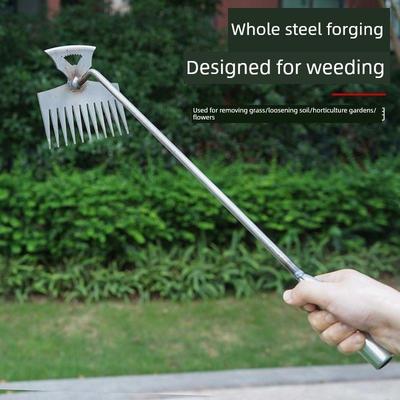 延伸型锰钢除草神器连根拔新型农用户外多功能除草机两用耙草神器