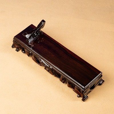 玉如意实木底座底托支架通用如意摆件专用底座黑颤黑W梓木支持定